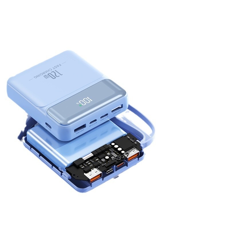 techglobe 3C-zertifizierte Mini-Powerbank mit ultraschnellem Ladekabel und großer Kapazität – kundenspezifische mobile Stromversorgung im Großhandel_voghion.com