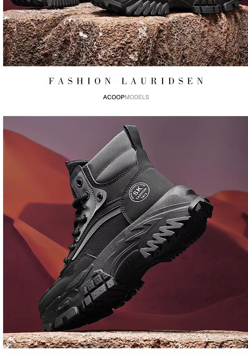 Zees Arbeidsbescherming Herenschoenen Herfst Buiten Wandelen Antislip Slijtvast Werk Sport Dikke Zool Hoogteverhogend_voghion.com