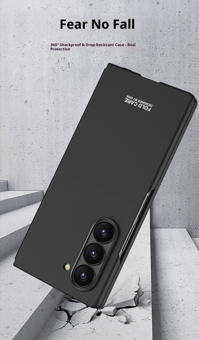 Custodia protettiva pieghevole ultrasottile per telefono Samsung Zfold7, alla moda, opaca, rigida, di colore solido, compatibile con tutti i bordi TechGlobe_voghion.com