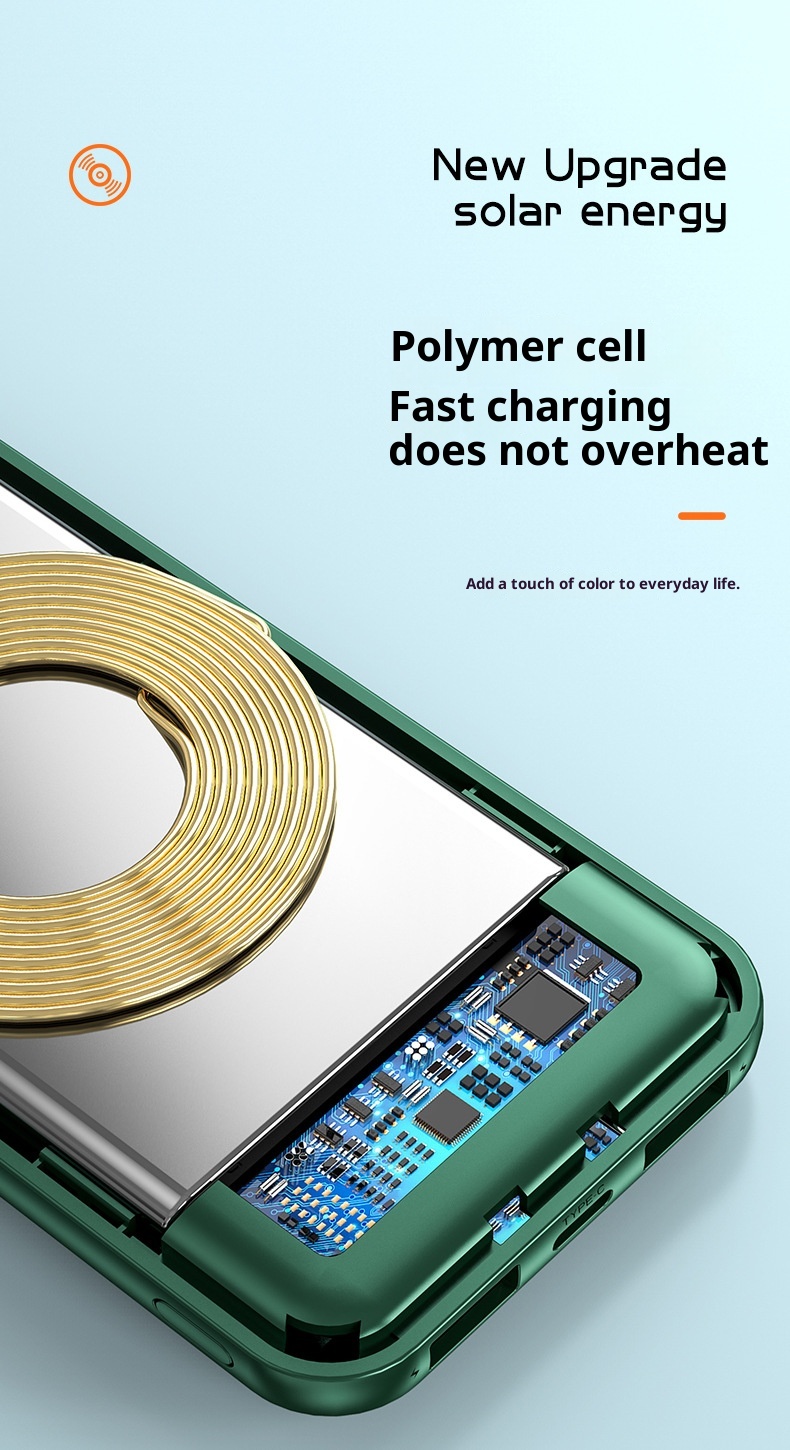 techglobe Grenzüberschreitende drahtlose Powerbank mit integriertem Kabel, großer Kapazität (20000 mAh), Schnellladefunktion, individuell anpassbar_voghion.com