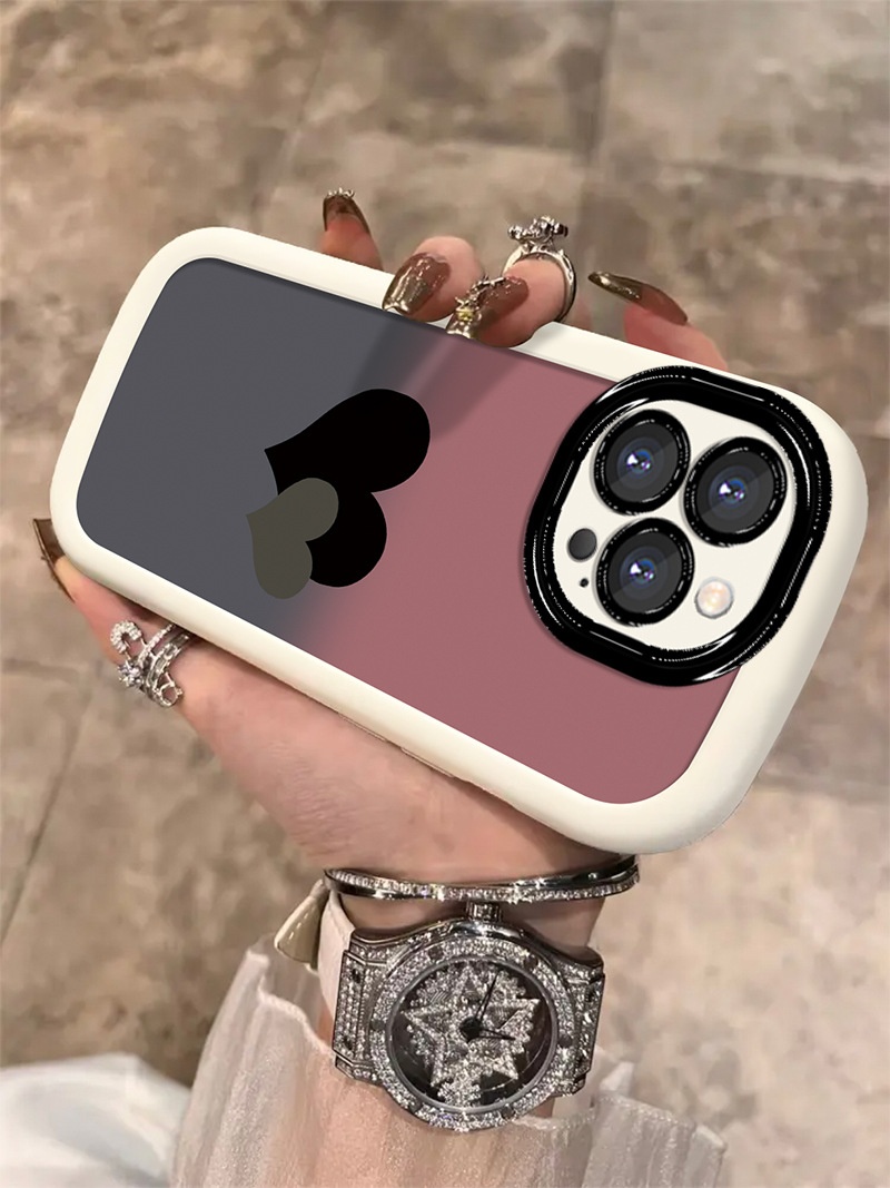 Coque TechGlobe à double cœur dégradé, compatible avec iPhone 16 Pro Max, pour femmes, iPhone 15 (nouveau modèle 14/13), aspect haut de gamme_voghion.com