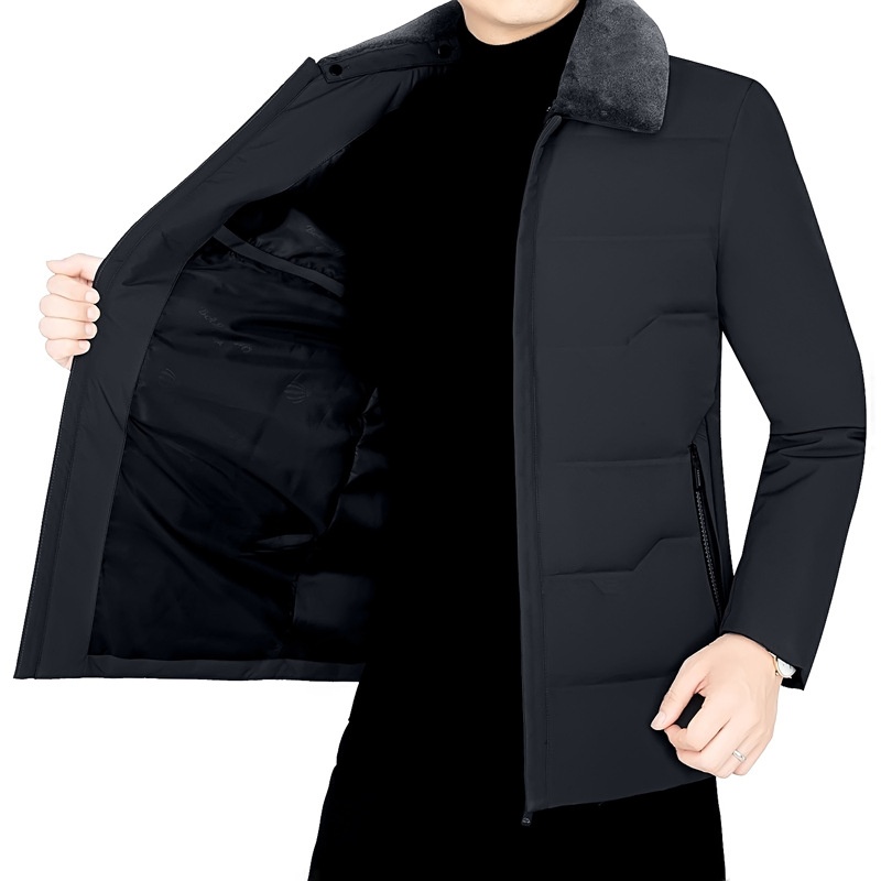 boy New 90 White Duck Down Jacket For Men, Short Winter Coat With Thickened Wool Collar, Wholesale Available_voghion.com