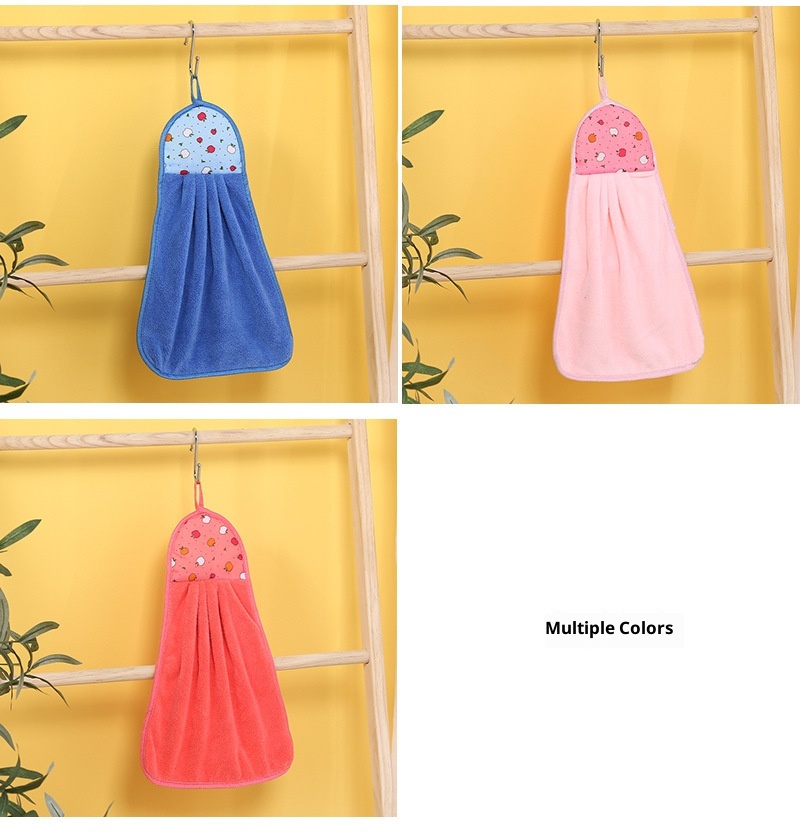 Lillian Mutfak Havlusu Askılı Süper Emici Mercan Polar Banyo Büyük Kalın El Bezi Bulaşık Bezi_voghion.com