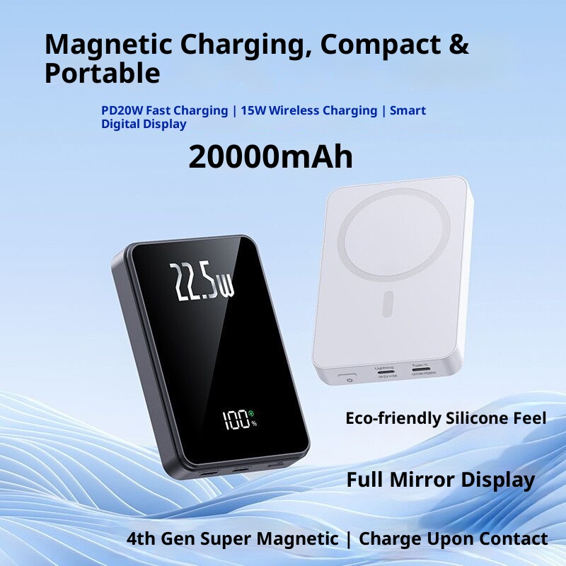 TechGlobe 22.5W Bank 20000mAh 10000 Mobile Power Fast Charging Digital Display Portable Wireless_voghion.com