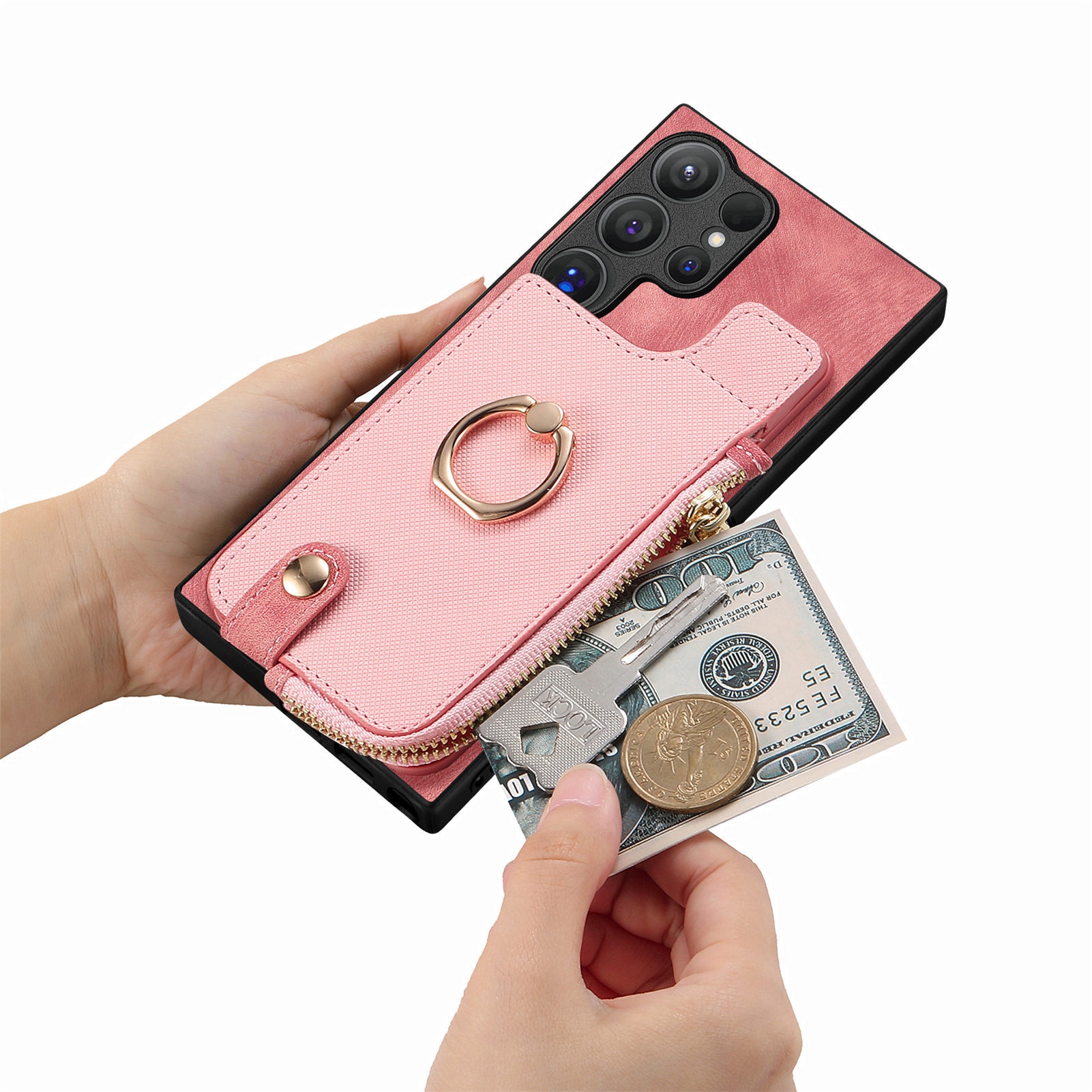 TechGlobe Cross-Border Compatible Samsung Galaxy S25 Ultra Retro Flip Cover Phone Case With Card Slot And Coin Pocket A55/A16_voghion.com