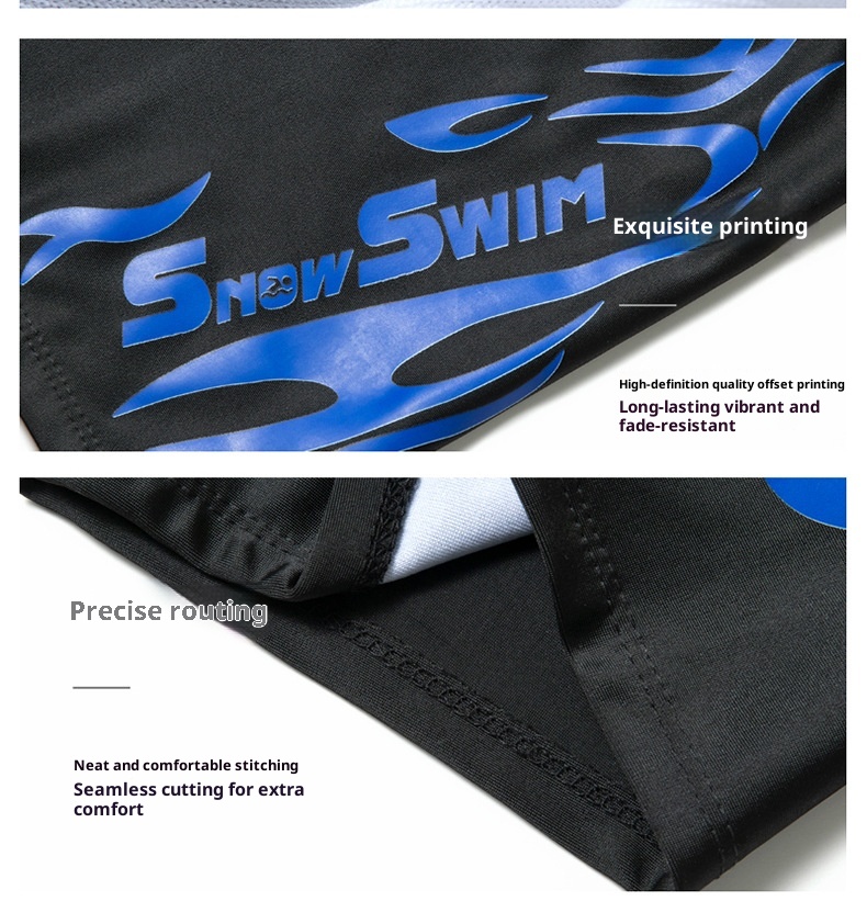 001 Factory Direct Men's Boxer Polyester Flame Hot Spring Comfortable Plus Size Adult Quick-Dry Trunks Swim Cap Set_voghion.com