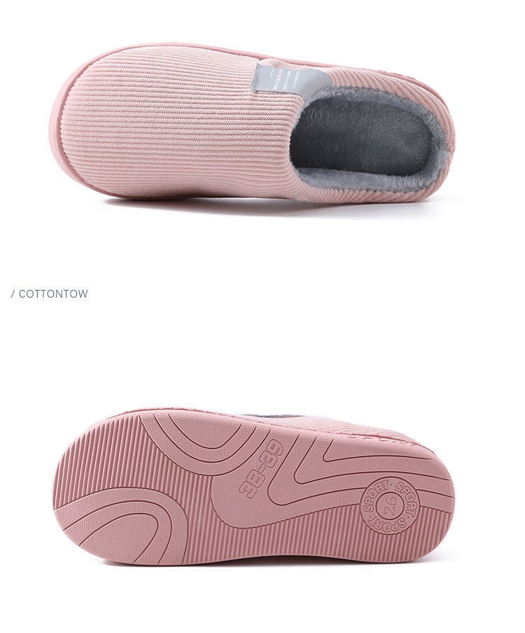 Zees Fluffy para mulheres, para uso doméstico no outono e inverno, sapatos de maternidade quentes com forro de lã, sola grossa de algodão para casais._voghion.com