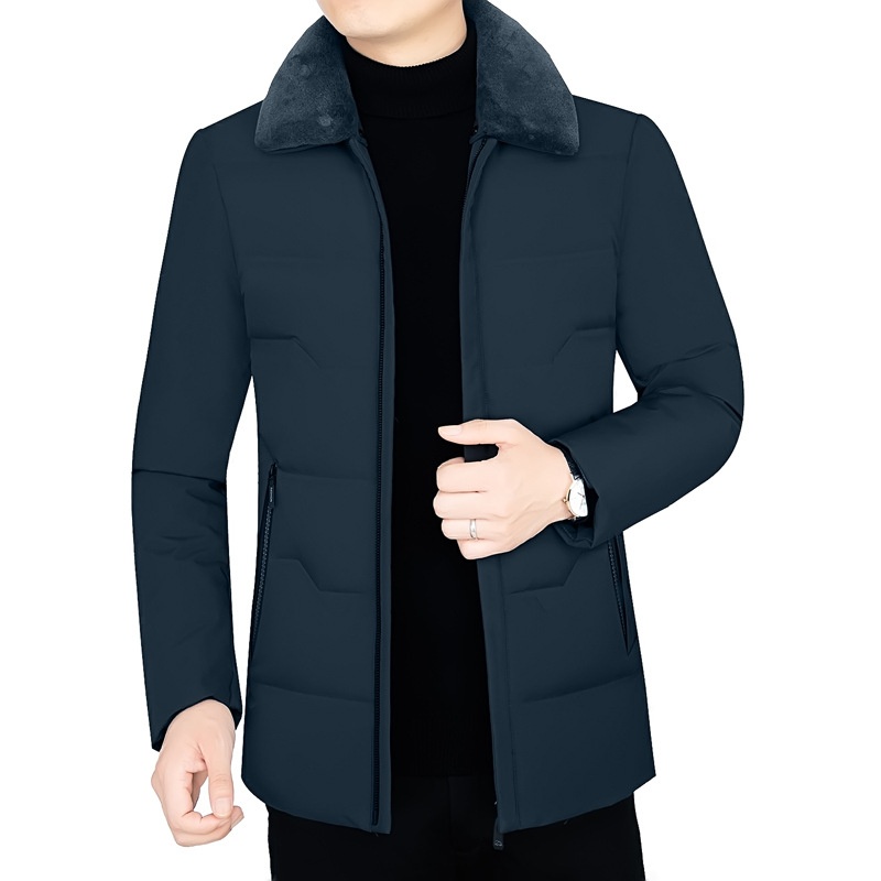 boy New 90 White Duck Down Jacket For Men, Short Winter Coat With Thickened Wool Collar, Wholesale Available_voghion.com