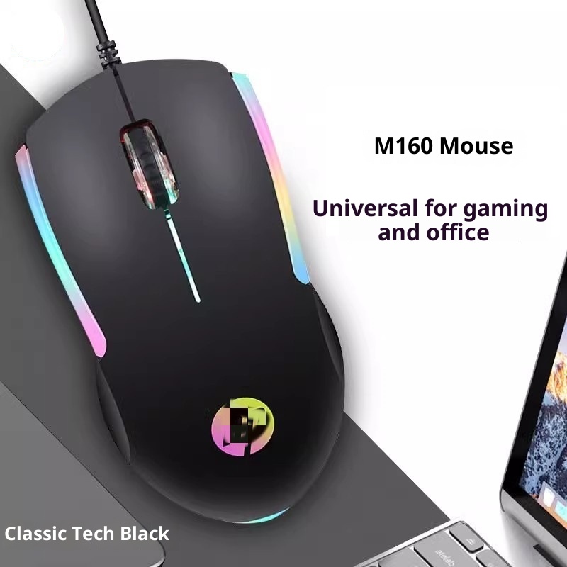 Digitex Digitex M160 Mouse cablato Tastiera luminosa RGB per laptop Desktop Universale Business Gaming Office Disponibile all'ingrosso_voghion.com