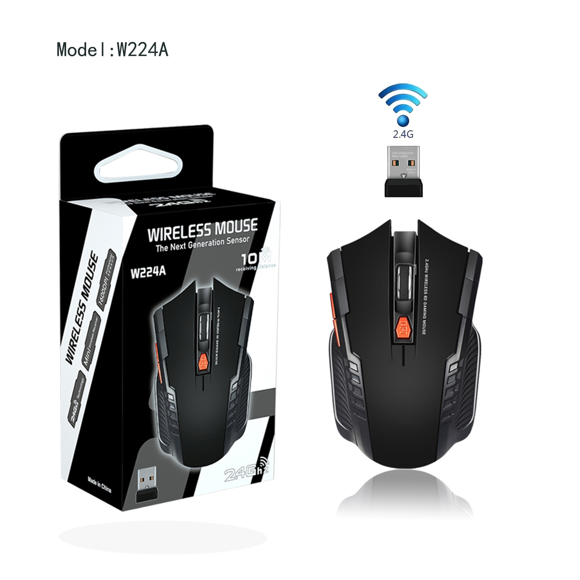 Mouse wireless da gioco Techglobe W224A 2.4G a prezzo unico trattabile_voghion.com