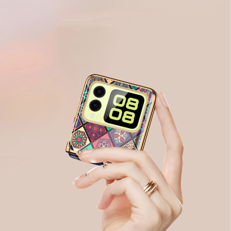 TechGlobe Schutzhülle aus galvanisiertem Glas für Huawei Nova Klapphandy – stoßfest, mit kreativem und modischem Muster_voghion.com