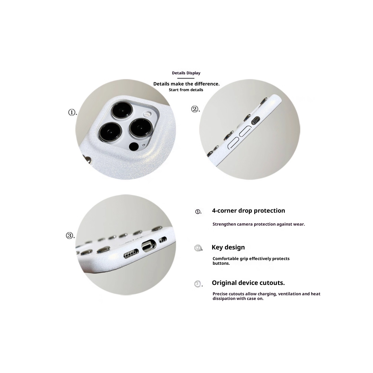 Custodia in pelle TechGlobe di alta qualità con texture denim 3D in argento a forma di cuore, compatibile con iPhone 13 Pro Max, nuovo modello._voghion.com