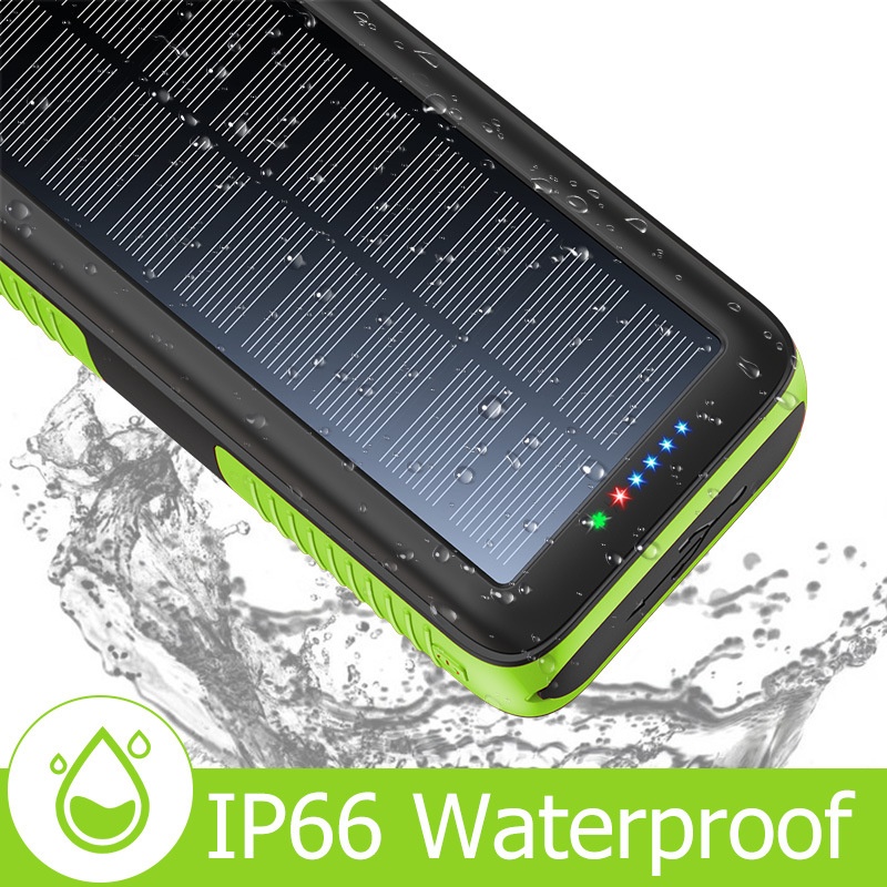 TechGlobe Hand Crank Solar Bank 61200mAh With Built-in Cable, Two-Way Fast Charging Power Pack PSE/METI_voghion.com