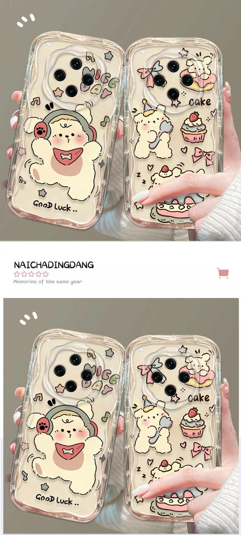 TechGlobe TechGlobe Custodia a forma di coniglietto danzante, piccola, trasparente e morbida, per telefono OPPO, stile carino femminile, Find X8 Pro_voghion.com