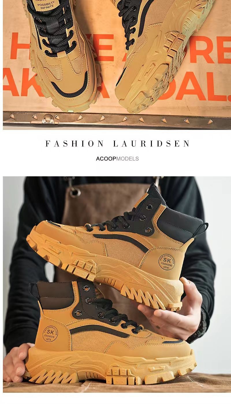 Zees Arbeidsbescherming Herenschoenen Herfst Buiten Wandelen Antislip Slijtvast Werk Sport Dikke Zool Hoogteverhogend_voghion.com