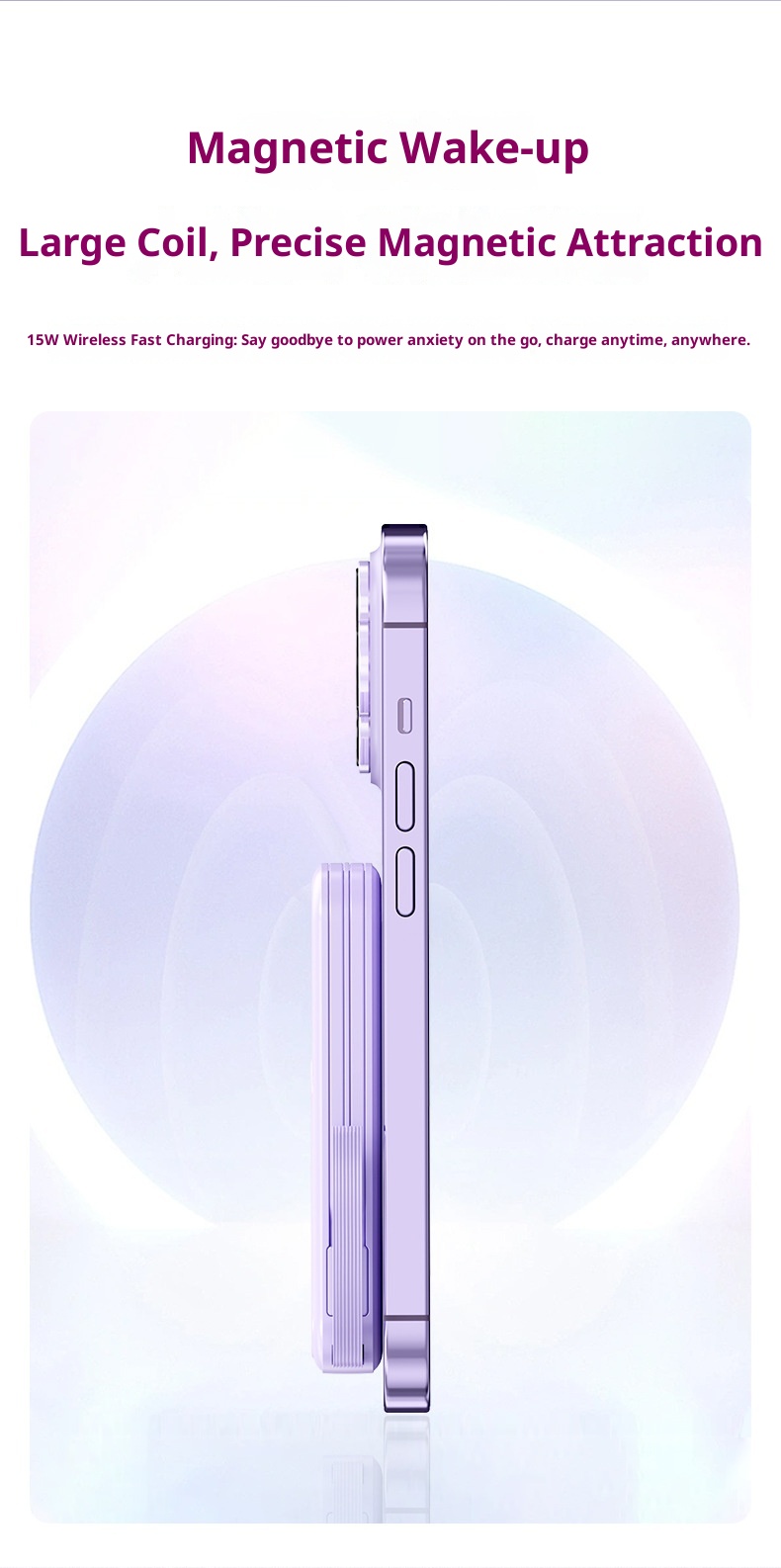 TechGlobe Built-in Dual-Wire Magnetic Wireless Charging Power Bank 10000mAh Mini Compact Portable Charger_voghion.com