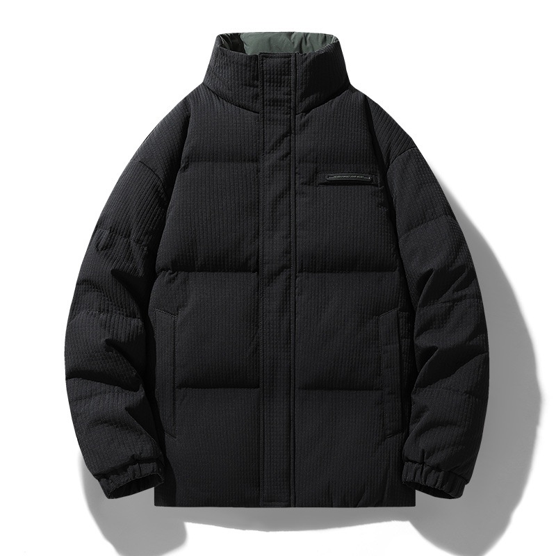 boy Autumn Stand Collar Down Winter New Trendy Design Short Puffer Jacket Thickened Warm Coat Men_voghion.com