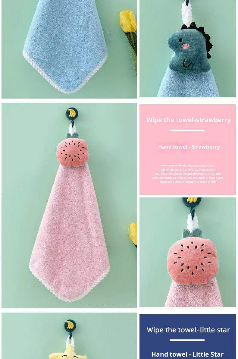 Lillian Hängendes Cartoon-Handtuch aus Korallenfleece, dick, saugfähig, geruchsneutral, Handtuch, Geschenk_voghion.com