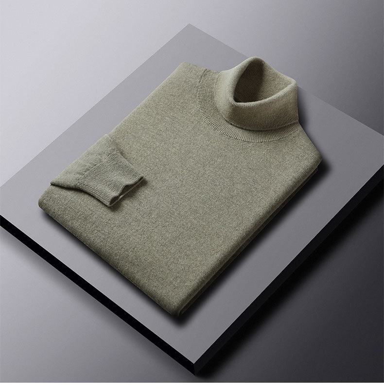 boy Boy Boy Boy 100% Pure 2025 Autumn Winter New Men's High Collar Non-Cashmere Inner Layer Merino Wool Sweater_voghion.com