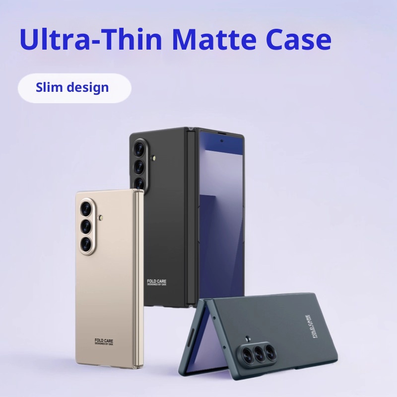 Custodia protettiva pieghevole ultrasottile per telefono Samsung Zfold7, alla moda, opaca, rigida, di colore solido, compatibile con tutti i bordi TechGlobe_voghion.com