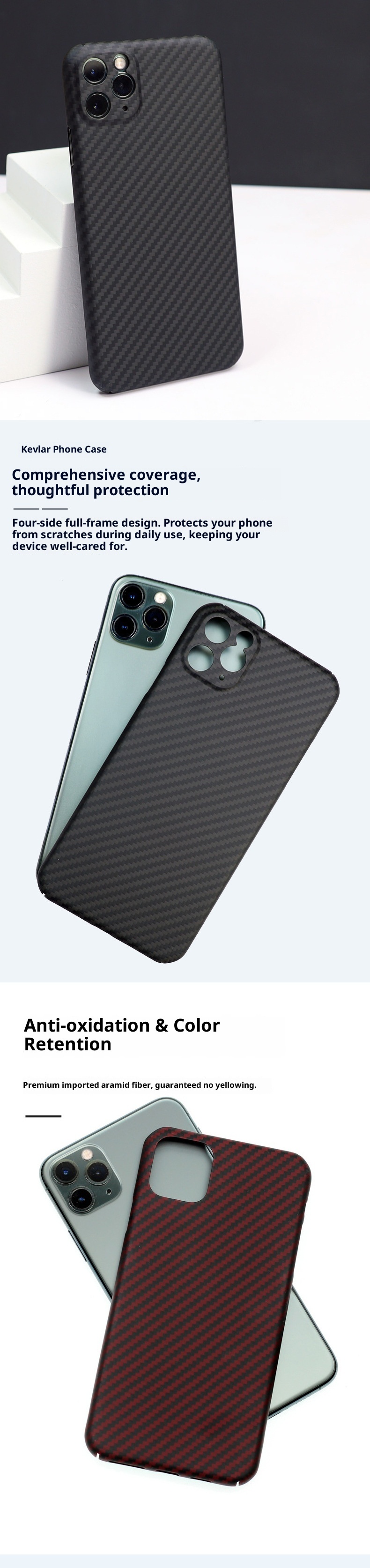 TechGlobe One Piece Dropshipping Kevlar Phone Free Shipping Compatible With Carbon Fiber Protective Case 11 Pro Max_voghion.com