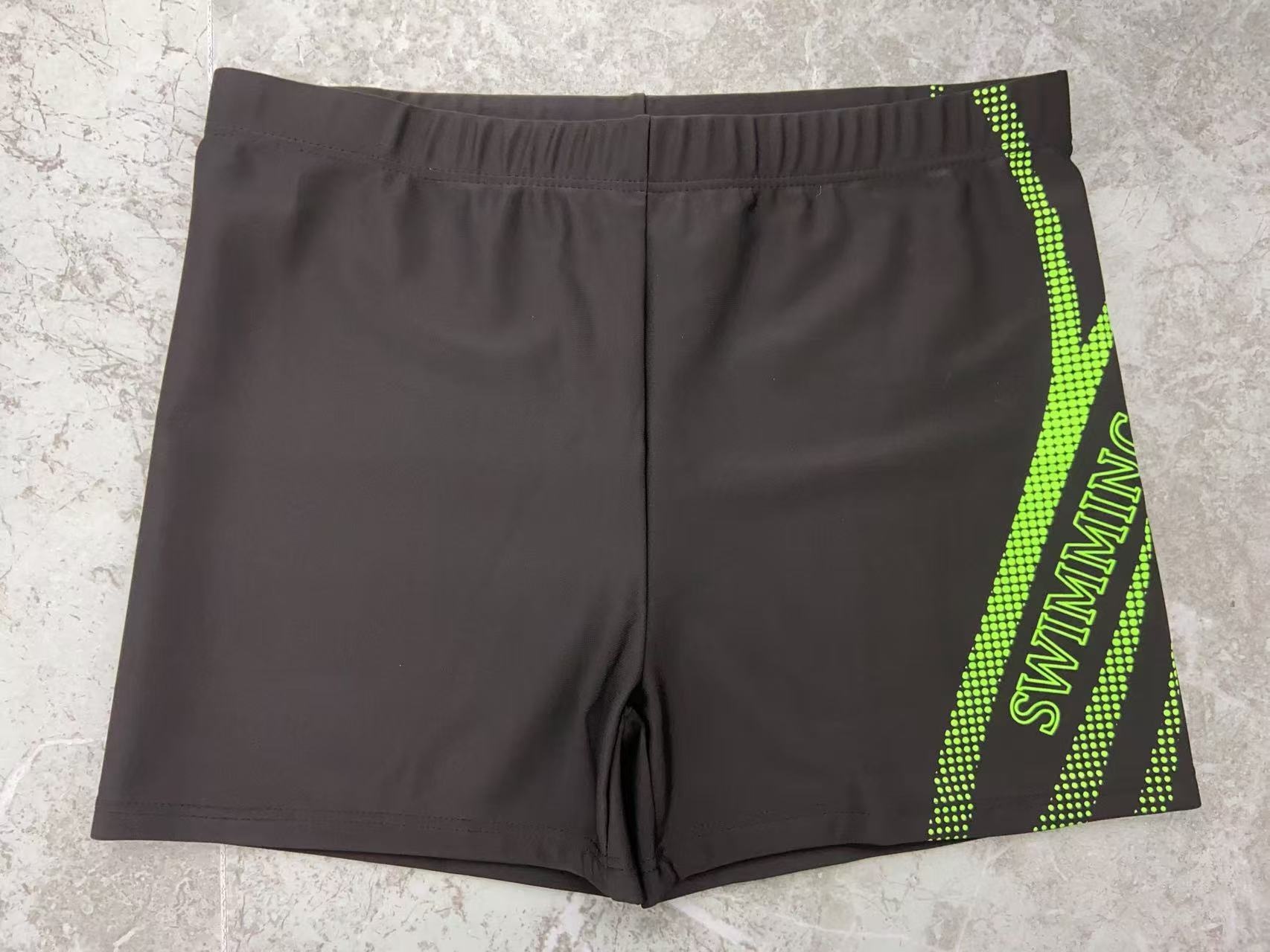 001 Polyester Swimming Trunks Anti-Embarrassment Men's Adult Loose Comfortable Plus Size Printed Boxer Hot Spring Beach_voghion.com