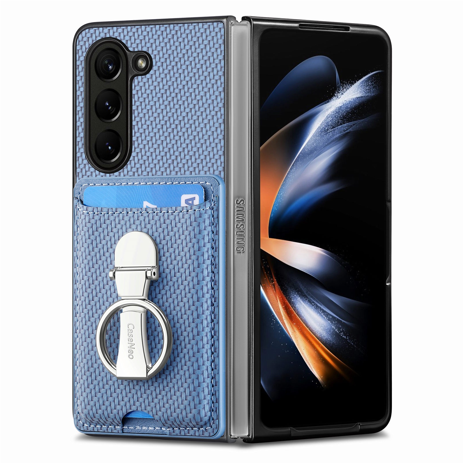 TechGlobe Compatible With Japan And Korea Sam Samsung ZFold7 Multifunctional Ring Stand Card Holder Phone Case 360°Rotating_voghion.com