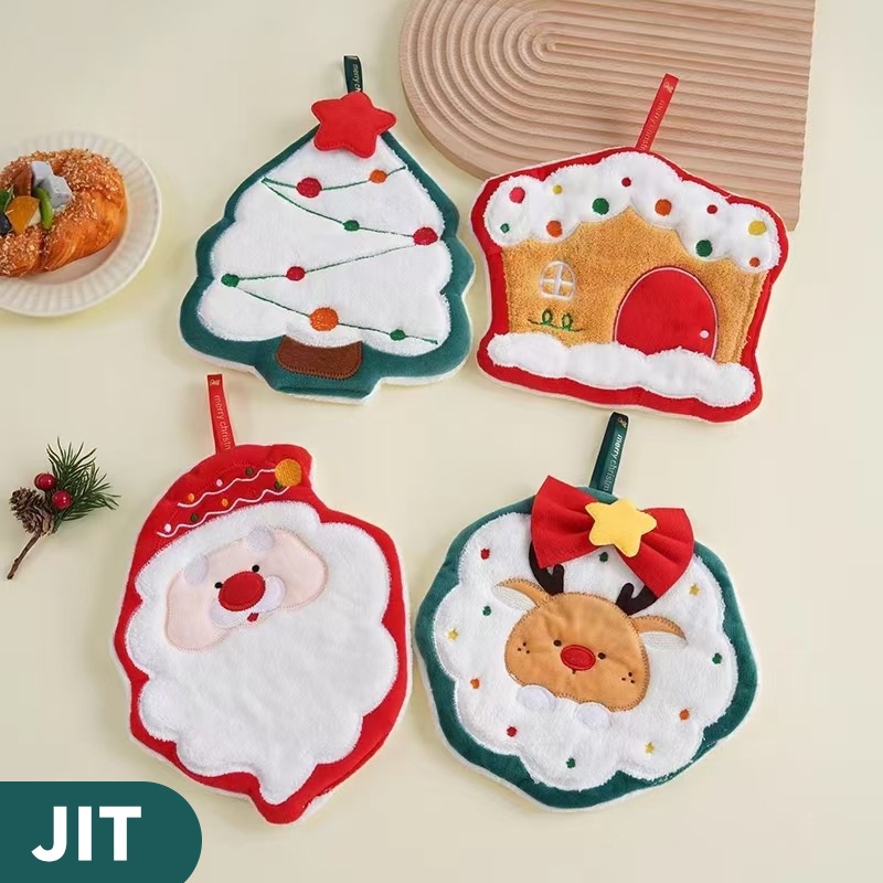 Lillian Hand New Cute Cartoon Kitchen Thickened Hanging Christmas Decoration Cloth Hangable Towel Dropshipping_voghion.com