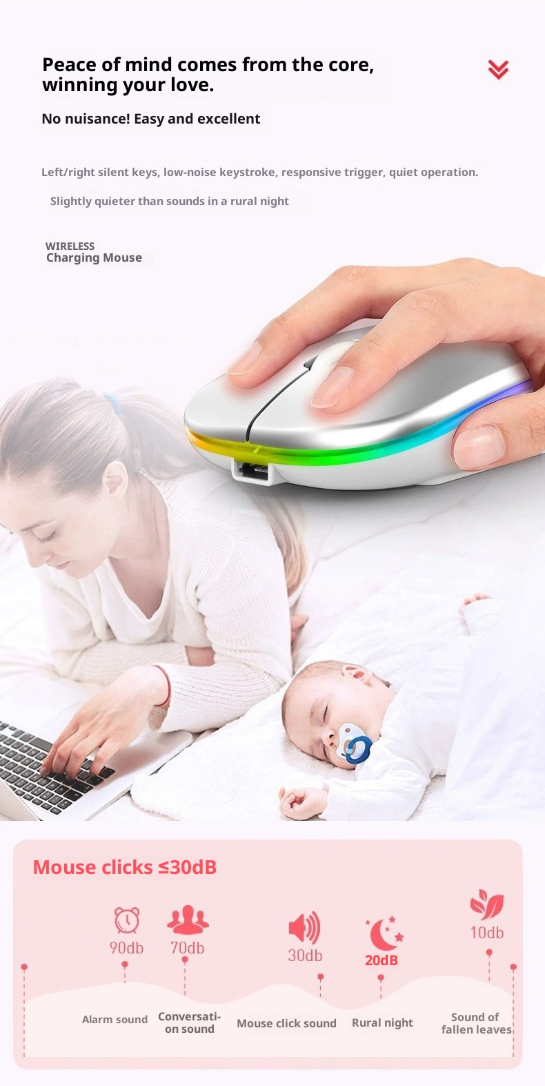 Techglobe Bluetooth For Laptop, Phone, Tablet Universal Wholesale Silent Dual Mode Luminous Wireless Mouse Type-C Interface_voghion.com