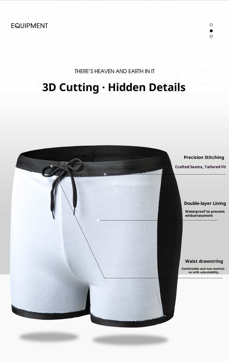 001 Factory Direct Men's Boxer Polyester Flame Hot Spring Comfortable Plus Size Adult Quick-Dry Trunks Swim Cap Set_voghion.com