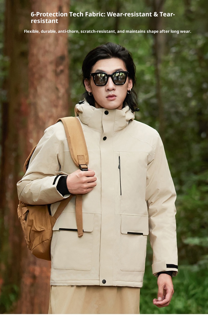 Veste ActiveGo Outdoor décontractée en duvet rembourré, coupe-vent et imperméable pour couple, unisexe, idéale pour les voyages et la randonnée._voghion.com