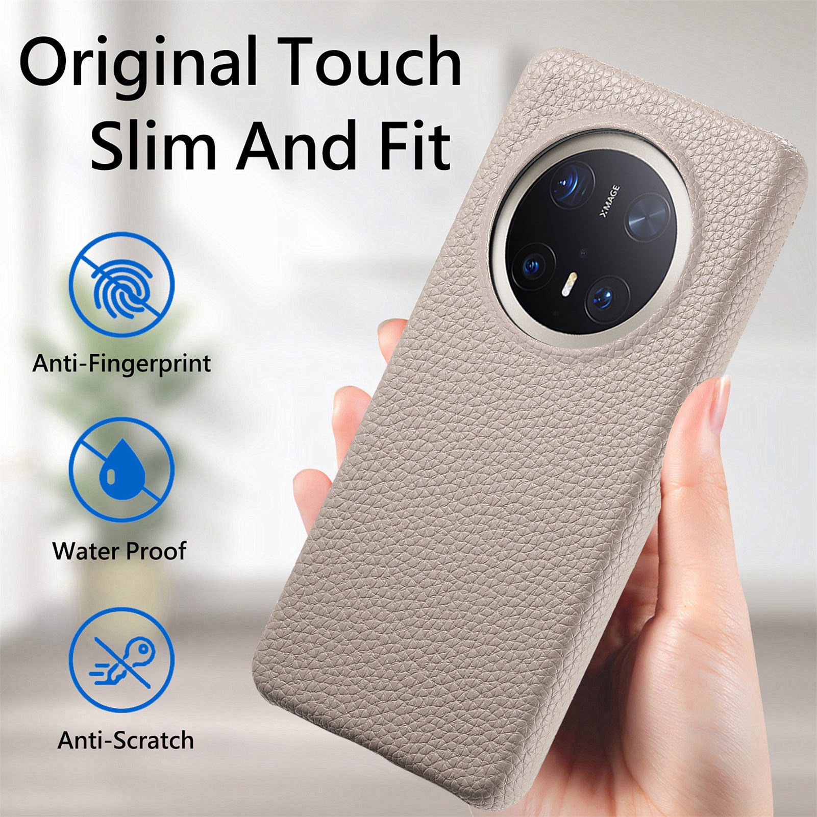 TechGlobe Hochwertiges Lych-Grain-Glattleder, hautfreundlich, kompatibel mit Mat70, groß, stoßfest_voghion.com