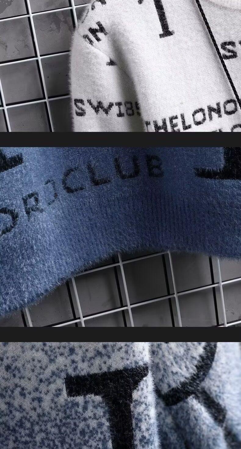 Maglione caldo invernale da uomo, con base foderata in pile, alla moda, con sfumatura di colore, per ragazzi e ragazze_voghion.com