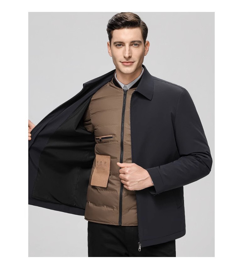 boy Goose 3-in-1 Down 2023 Autumn Winter Turn-Down Collar Cold-Resistant Executive Men's Jacket Business Style_voghion.com