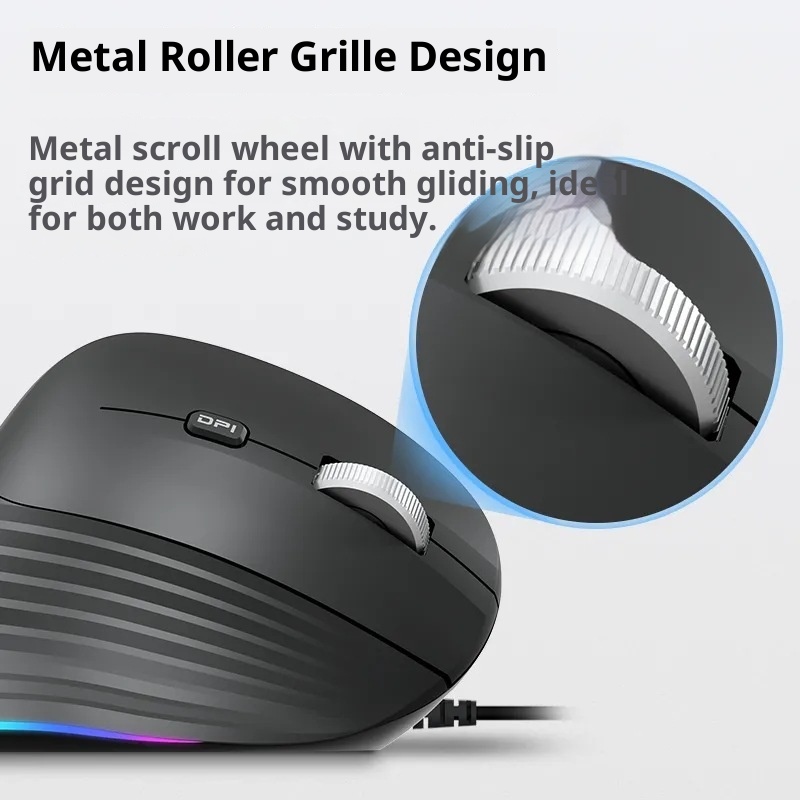 Digitex Digitex ViewSonic MW610 Ter Geçirmez Kaymaz Dikey Ergonomik Işıklı Fare Ofis ve Oyun İçin_voghion.com