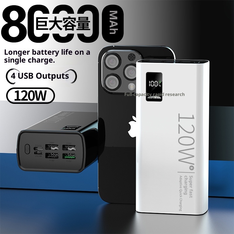TechGlobe all'ingrosso 50000mAh 80000 Bank Ultra grande capacità alimentatore mobile per esterni originale 120W ricarica rapida Dropshipping_voghion.com