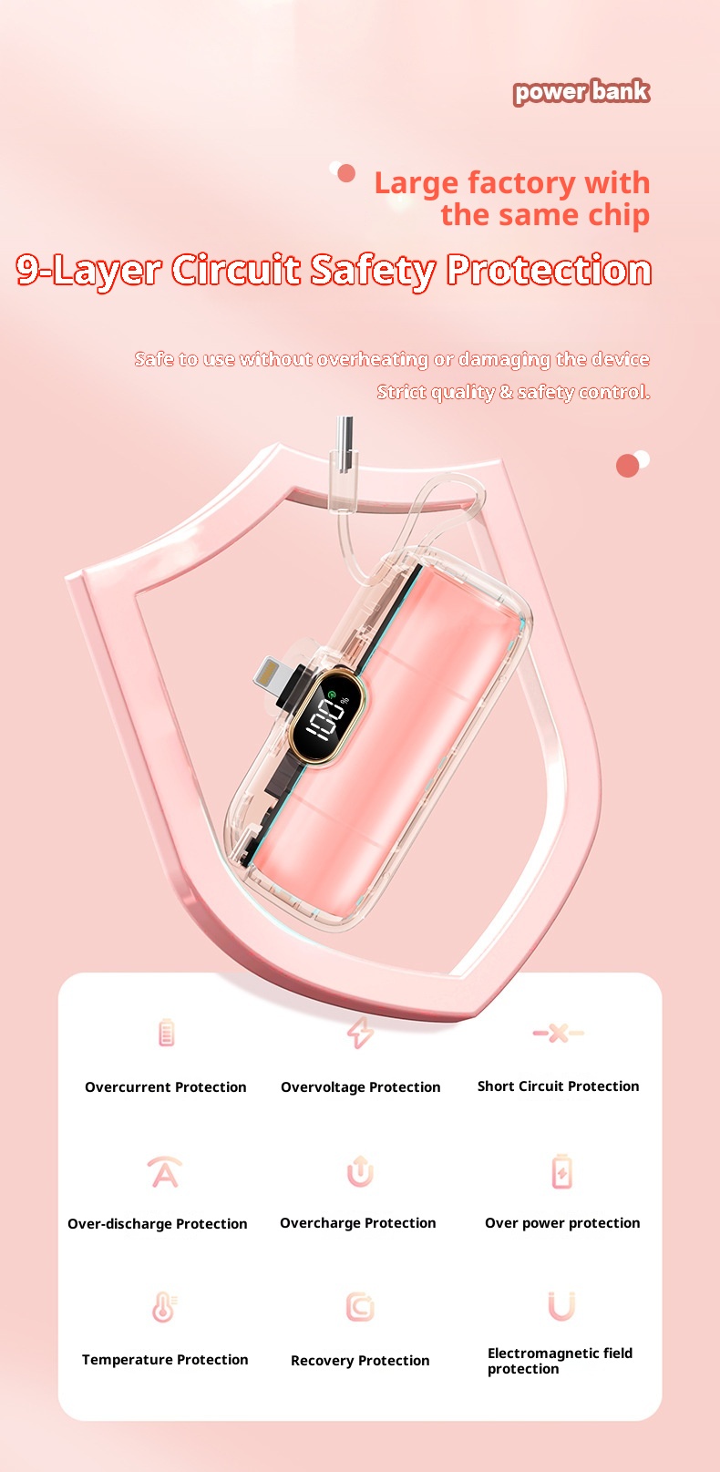 techglobe Cross-Border Digital Display Mini Compact Portable Capsule Pocket Bank 22.5W Fast Charging Mobile Power Wholesale_voghion.com