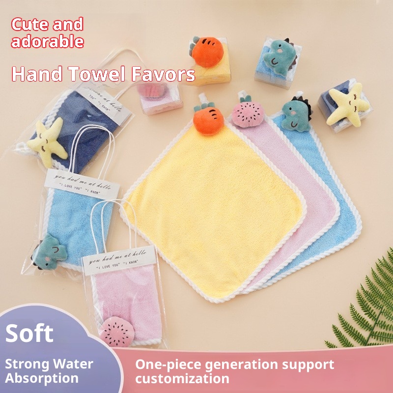 Lillian Korallenvlies-Handtuch, saugfähig, Geschenk für Kindergartenkinder, fusselt nicht, Badehandtuch zum Aufhängen_voghion.com