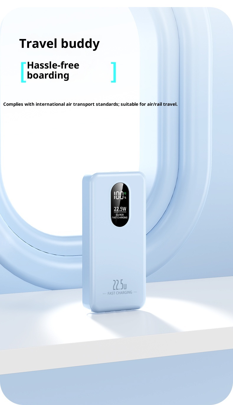 TechGlobe 2025 New Model 22.5W Super Bidirectional Fast Charging 20000mAh Built-in Cable Bank Mobile Power Supply Printing_voghion.com