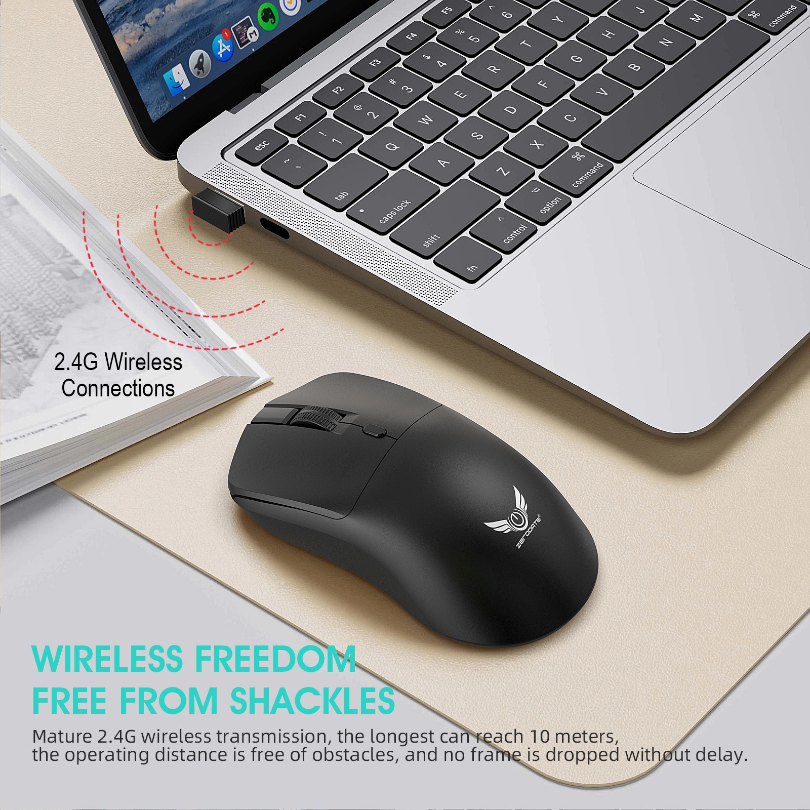 Mouse wireless leggero con batteria, pulsante audio, 2,4 G T2, tre livelli DPI, disponibile in magazzino Techglobe Factory_voghion.com