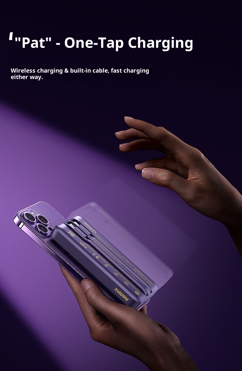 TechGlobe REMAX compatibile con 17 cavi magnetici trasparenti integrati, banca dati mobile da 10000 mAh con ricarica rapida 3C_voghion.com