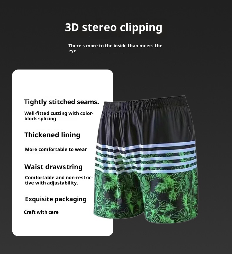 001 New Plus Size Swim Trunks For Men, Loose Comfortable, Extra Large Size, Boxer Style, Beach And Hot Spring Swimwear_voghion.com