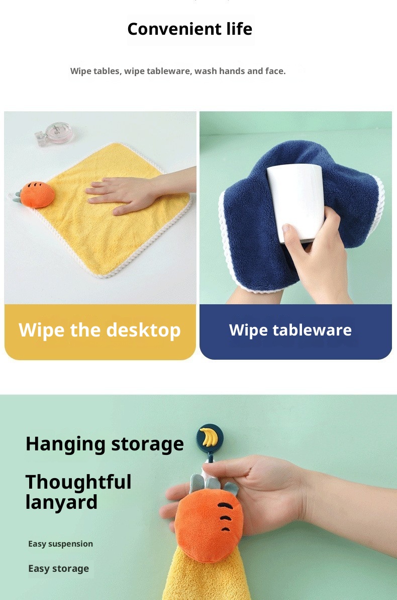 Lillian Korallenvlies-Handtuch, saugfähig, Geschenk für Kindergartenkinder, fusselt nicht, Badehandtuch zum Aufhängen_voghion.com