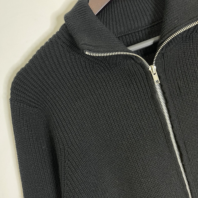 boy Boy Boy Boy Majia Four Corners Correct Version Original 19AW Double Zipper Half Turtleneck Wool Yarn Coat Knitted Sweater Winter New_voghion.com