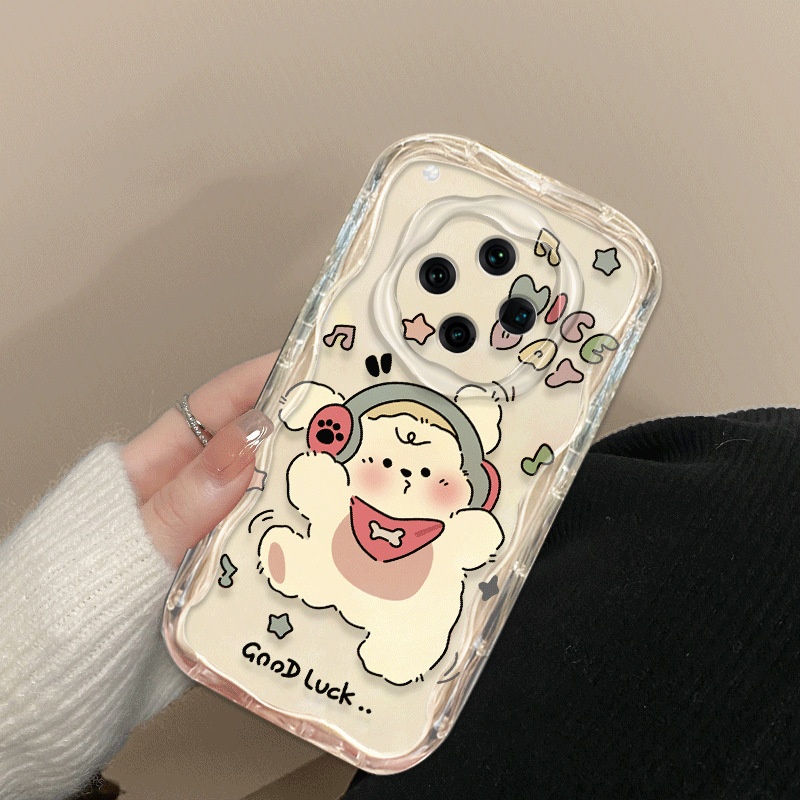 TechGlobe TechGlobe Custodia a forma di coniglietto danzante, piccola, trasparente e morbida, per telefono OPPO, stile carino femminile, Find X8 Pro_voghion.com