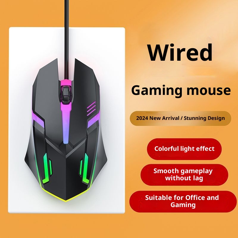 Digitex Digitex Wired Universal Laptop USB Office Business Gaming Colorful Glowing Mouse Bulk_voghion.com