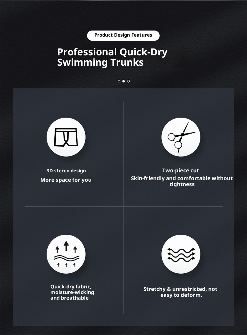 001 Factory Direct Men's Boxer Polyester Flame Hot Spring Comfortable Plus Size Adult Quick-Dry Trunks Swim Cap Set_voghion.com