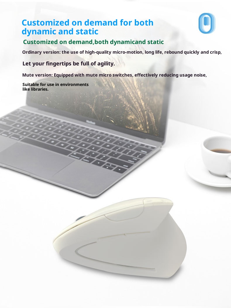 Techglobe Rechargeable Wireless Vertical Laptop Desktop Ergonomic Dual Mode Silent Bluetooth Mouse Wholesale_voghion.com