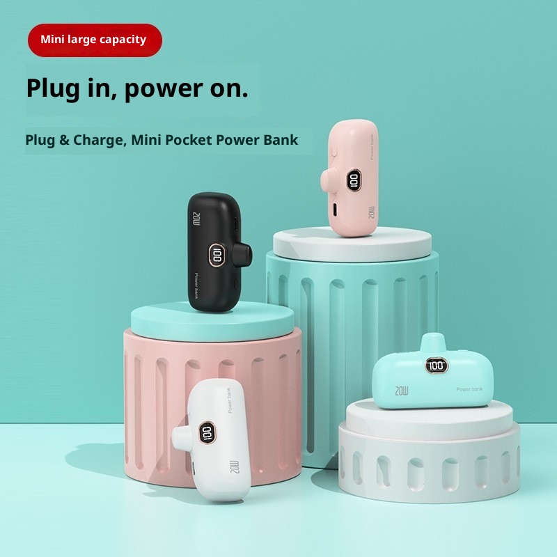 Techglobe Cross-Border KC Mini Capsule Bank 5000mAh 22,5W Ricarica rapida Compatto Alimentatore portatile mobile LG stampato_voghion.com