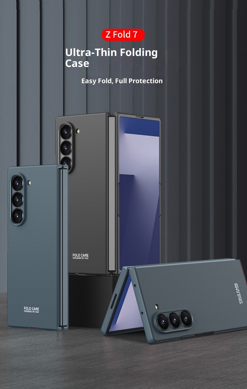 Custodia protettiva pieghevole ultrasottile per telefono Samsung Zfold7, alla moda, opaca, rigida, di colore solido, compatibile con tutti i bordi TechGlobe_voghion.com